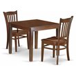 Pemberly Row 3-Piece Square Wood Dining Set in Mahogany Finish