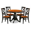 Pemberly Row 5-Piece Wood Dining Set in Black and Cherry
