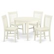 Pemberly Row 5-Piece Round Wood Dining Set in Linen White Finish