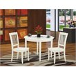Pemberly Row 3-Piece Boston Dining Table Set in Linen White Finish