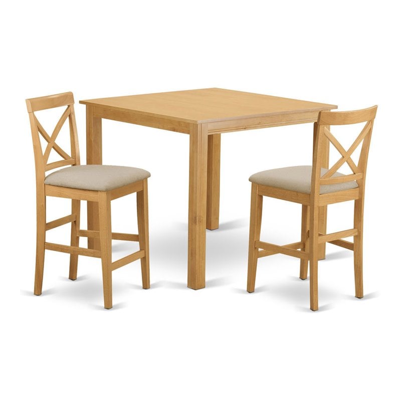 Pemberly Row 3-Piece Counter Height Dining Set in Oak Wood Finish