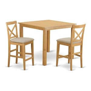 Pemberly Row 3-Piece Counter Height Dining Set in Oak Wood Finish