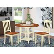 Pemberly Row 3-Piece Wood Dining Set in Buttermilk and Cherry Finish