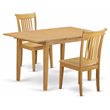 Pemberly Row 3-Piece Traditional Wood Dinette Set in Oak