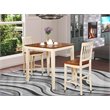 Pemberly Row Vernon 3-Piece Wood Dining Table Set in Buttermilk Finish