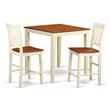 Pemberly Row Vernon 3-Piece Wood Dining Table Set in Buttermilk Finish