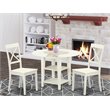 Pemberly Row 3-Piece Dining Set with Wood Seats in Linen White
