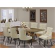 Pemberly Row 9-Piece Rubberwood Dining Set in Distressed Jacobean