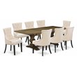 Pemberly Row 9-Piece Rubberwood Dining Set in Distressed Jacobean