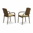Pemberly Row 7-Piece Metal Patio Dining Set with Cushions in Brown Finish