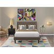 Pemberly Row Wood Queen Bed Set with Nightstand in Brown Finish