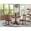 Pemberly Row 3-Piece Mahogany Wood Round Dining Table Set with Chairs