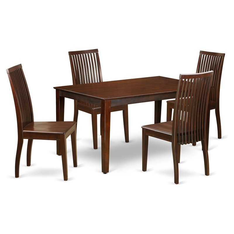 Pemberly Row 5-Piece Wood Dining Set with Mahogany Finish