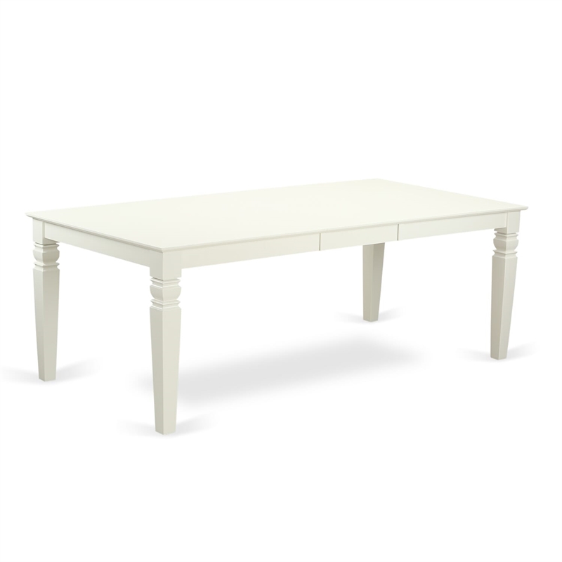 Pemberly Row 7-Piece Linen White Dining Table Set with Black Linen Chairs