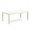 Pemberly Row 7-Piece Linen White Dining Table Set with Black Linen Chairs