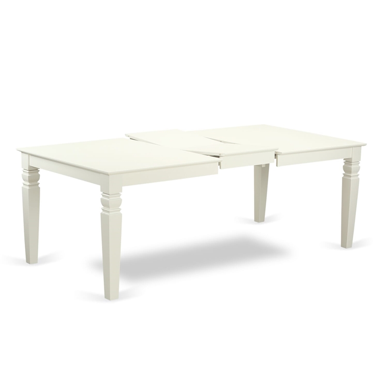 Pemberly Row 7-Piece Linen White Dining Table Set with Black Linen Chairs