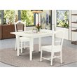Pemberly Row 3-Piece Dining Set with Slatted Chairs in Linen White