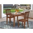 Pemberly Row 3-Piece Dining Table and Slatted Chairs in Mahogany