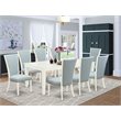 Pemberly Row 9-Piece Wood Dining Table and Chair Set in Linen White