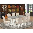 Pemberly Row 9-Piece Dining Table and Chair Set in Linen White & Cream