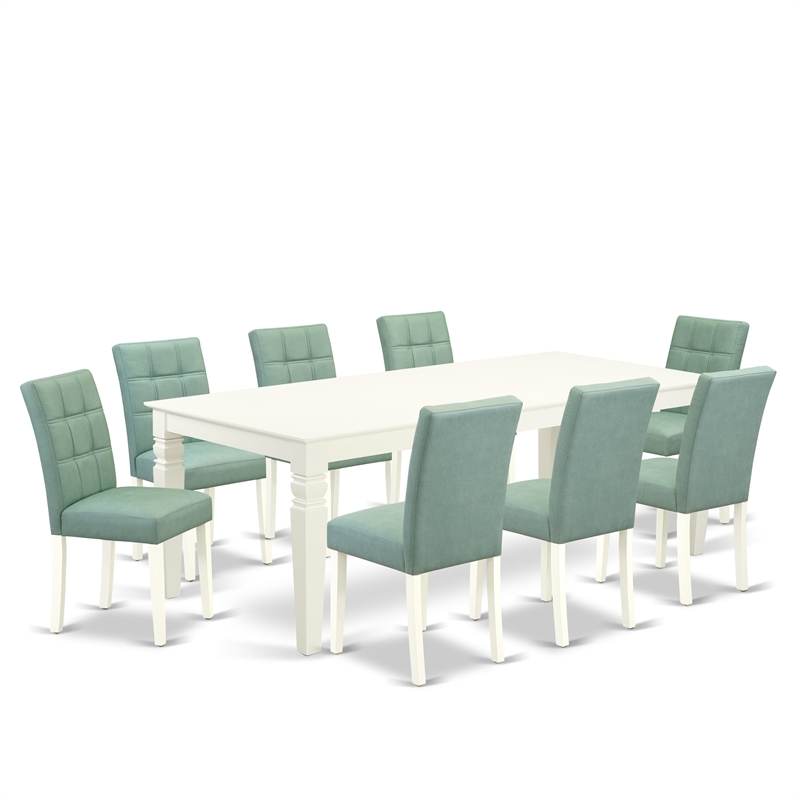 Pemberly Row 9-Piece Dining Set with Upholstered Chairs and Acacia Table