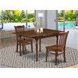 Pemberly Row Monza 3-Piece Wood Dining Table Set in Mahogany