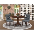 Pemberly Row 3-Piece Mahogany Dining Table Set with Platinum Gray Chairs