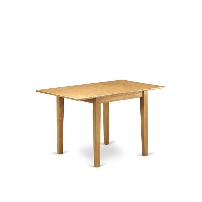 Pemberly Row 3-Piece Dining Table with Slatted Chair Set in Oak Wood
