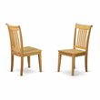 Pemberly Row 3-Piece Dining Table with Slatted Chair Set in Oak Wood