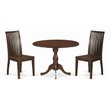 Pemberly Row 3-Piece Drop-Leaf Mahogany Dining Set with Slatted Chairs