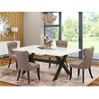 Pemberly Row 5-Piece X-Style Dining Set in Linen White and Coffee Finish