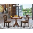 Pemberly Row 3-Piece Dining Set w/ X-Back Chairs in Mahogany Finish