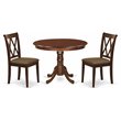 Pemberly Row 3-Piece Dining Set w/ X-Back Chairs in Mahogany Finish