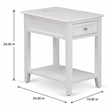 Pemberly Row 24-Inch White Wood Nightstand with Drawer & Bottom Shelf