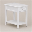 Pemberly Row 24-Inch White Wood Nightstand with Drawer & Bottom Shelf