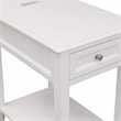 Pemberly Row 24-Inch White Wood Nightstand with Drawer & Bottom Shelf