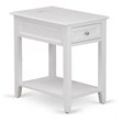 Pemberly Row 24-Inch White Wood Nightstand with Drawer & Bottom Shelf