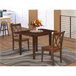 Pemberly Row 3-Piece Wood Dining Table Set with Double X-Back Chairs in Mahogany