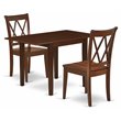 Pemberly Row 3-Piece Wood Dining Table Set with Double X-Back Chairs in Mahogany