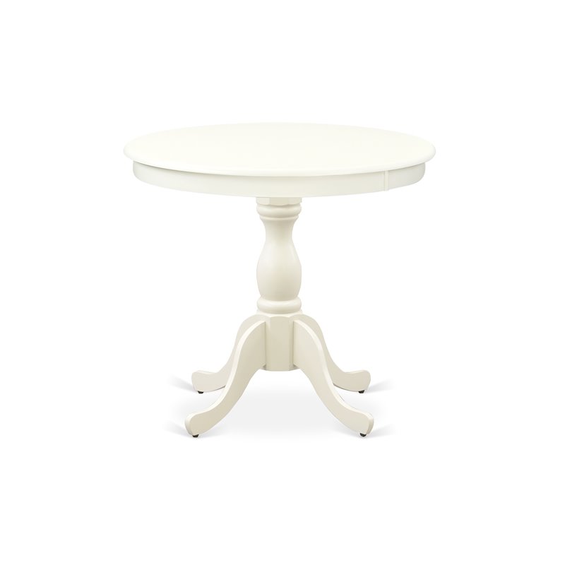 Pemberly Row 3-Piece Wood Kitchen Table Set with X-Back Chairs in Linen White