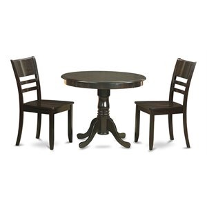 Pemberly Row 3-Piece Wood Dining Set in Cappuccino Finish