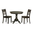 Pemberly Row 3-Piece Wood Dining Set in Cappuccino Finish