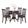Pemberly Row 5-Piece Wood Dining Set with Round Table in Cappuccino