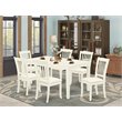 Pemberly Row 7-Piece Rectangular Dinette Set in Linen White Finish