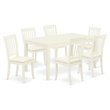 Pemberly Row 7-Piece Rectangular Dinette Set in Linen White Finish