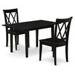 Pemberly Row 3-Piece Wood Dining Table Set in Black Finish with Chairs