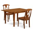 Pemberly Row Milan 3-Piece Dining Table Set with Saddle Brown Finish