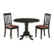 Pemberly Row 3-Piece Traditional Wood Dining Set in Black