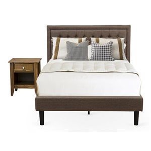 Pemberly Row 2-Piece Full Bedroom Set in Antique Walnut and Brown Finish