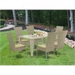Pemberly Row 7-Piece Patio Set with Natural Acacia Wood Table